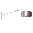 Staalkleurige wandlamp Elegant Classy 8131ST met zilver velours kap