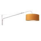 Staalkleurige wandlamp Elegant Classy 8132ST met goud velours kap