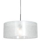 Zwarte hanglamp Sparkled Light 8153ZW met zilver sizoflor kap