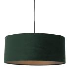 Black hanging lamp Sparkled Light 8156ZW with green velvet shade