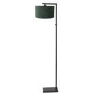 Black floor lamp Stang 8219ZW with switch and green velvet shade