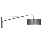 Zwarte wandlamp Elegant Classy 9320ZW met zwart-Sizoflor kap