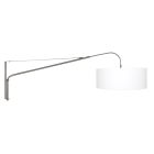 Steel-colored wall lamp Elegant Classy 9326ST with white fine linen shade