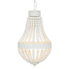 Pendant lamp Ella 10191W white bead lamp with romantic charm