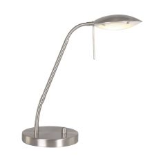 Staalkleurige tafellamp Biron 1315ST met draai dimmer