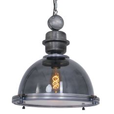 Hanglamp Bikkel 1452GR - grijze glazen hanglamp met karakter