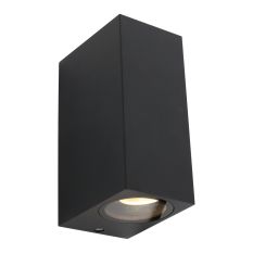 Buitenlamp Logan 1497ZW - compacte zwarte up down wandlamp