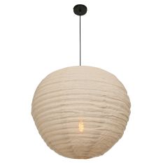 Hanglamp Bangalore 2136B - bamboe linnen kap, sfeervol statement