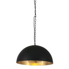 Hanglamp Semicirkel 2555ZW zwarte bol met gouden binnenkant