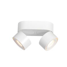 Witte 2 lichts spot Fez 2674W dimbaar draaibaar en kantelbaar