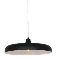Hanglamp Krisip 2677ZW zwart met E27 fitting en stoffen snoer