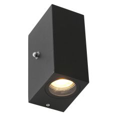 Buitenlamp Logan 2721ZW - zwarte sensorlamp met up-down licht