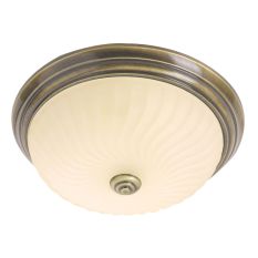Plafondlamp Belleron 2779BR brons met gegolfd glas Ø30,5 cm