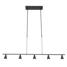 Suspension Vortex 3066ZW Noire – 5 Lumières, Température Réglable