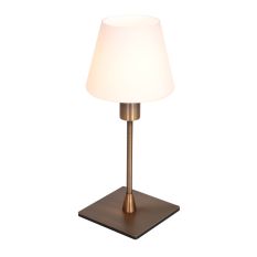 Tafellamp Ancilla 3100BR brons touch on/off met opaal wit glas