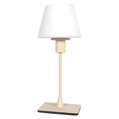 Lampe de table Ancilla 3100CR crème tactile on/off avec verre blanc