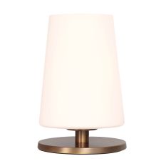 Tafellamp Ancilla 3101BR brons touch on/off met opaal wit glas
