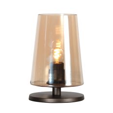 Lampe de table Ancilla 3103CA cacao tactile on/off avec verre ambre