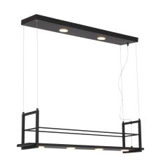Suspension Tor 3298ZW – lampe design noire avec plateau et LED
