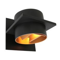Wandleuchte Muro 3366ZW schwarz G9 LED Lampe mit goldenem Innenraum