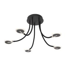 Deckenlampe Turound 3375ZW – schwarze Lampe mit Glas und LED