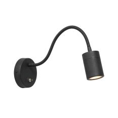 Applique murale noire avec bras flexible 3390ZW Upround – source lumineuse incluse