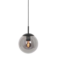 Hanglamp Bollique 3496ZW zwarte lamp met smoke glas Ø20 cm