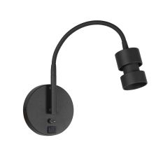 Upround 3517ZW wandlamp zwart met 2 x USB en flexibele arm