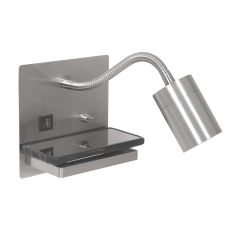 Wall lamp Upround 3654ST Steel with wireless telephone charger