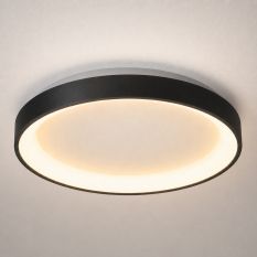 Plafondlamp Ringlede 3691ZW zwarte LED lamp Ø38 cm met uplight