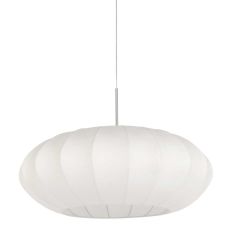 Hanglamp Luma Nola 3808ST staal met witte zijden kap