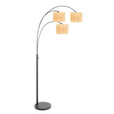 3 Light floor lamp Sparkled Light 3830ZW with natural grass shades