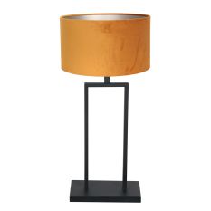 Lampe de table noire Stang 3859ZW avec abat-jour en velours doré