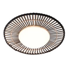 Zwart / bamboe plafondlamp Aura Ø50 cm 3866ZW met 4 standen functie