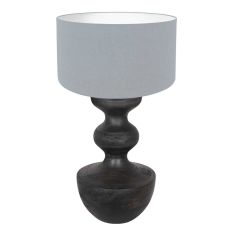 Table lamp Lyons 3934ZW Black with denim blue linen shade and cord switch