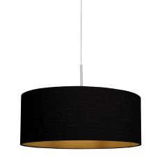 Suspension Sparkled Light 3959ST acier avec abat-jour en lin noir doré