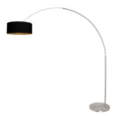 Booglamp Sparkled Light 3963ST staal met zwart linnen kap