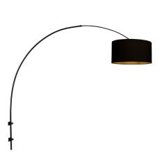 Applique arc Sparkled Light 3967ZW noir avec abat-jour en lin noir