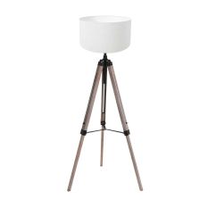 Vloerlamp Triek 4100ZW met wit linnen kap Ø40 cm