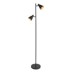 Black 2-light floor lamp Oeroe 4117ZW with E14 fittings