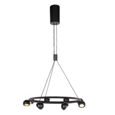 hanglamp Marcadore 4136ZW 8 Lichts zwarte ronde  ø60 cm