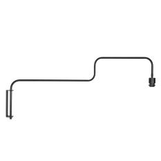 Black Wall Lamp with swivel arm Bloeba 4142ZW without shade