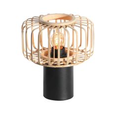 Lampe de table Breeza-Beach 4143ZW noire avec abat-jour en bambou Ø20 cm