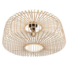 Plafondlamp Breeza-Beach 4144ZW zwart met bamboe kap Ø60 cm