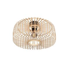 Plafondlamp Breeza-Beach 4146ZW zwart met bamboe kap Ø40 cm