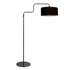 Floor lamp Bloeba 4161ZW black with black linen shade