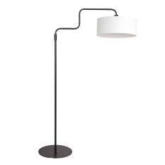 Vloerlamp Bloeba 4164ZW zwart met wit grof linnen kap