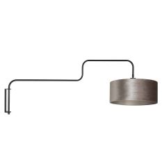 Applique murale noire Bloeba 4178ZW avec abat-jour en velours gris