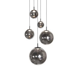 Suspension Noire Bollique 4196ZW – Lampe de Vide Élégante avec Verre Fumé