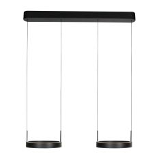 Zwarte hanglamp Mykty 4204ZW – Twee zwevende cirkels, individueel in hoogte verstelbaar, 6000 lumen, 2700K